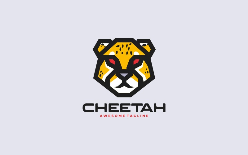 Cheetah Simple Mascot Logo Logo Template