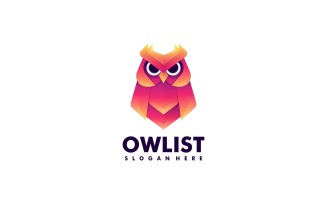 Vector Owl Gradient Colorful Logo Style