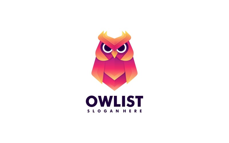 Vector Owl Gradient Colorful Logo Style Logo Template