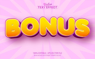 Bonus - Editable Text Effect, Purple Cartoon Text Style, Graphics Illustration
