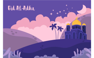 Eid Al-Adha Mubarak Background Illustration