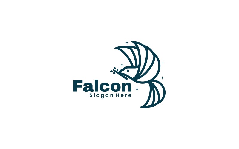 Falcon Line Art Logo Design Logo Template