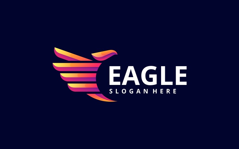 Vector Logo Eagle Gradient Colorful Style Logo Template