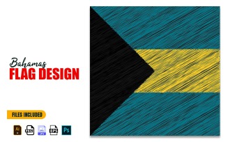 10 July Bahamas Independence Day Flag Design Illustration