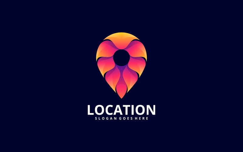 Location Gradient Colorful Logo Logo Template