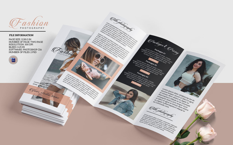Trifold Photography Brochure Template Corporate Identity