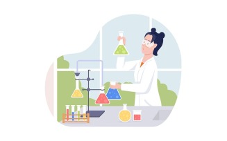 Female scientist vector isolated illustration