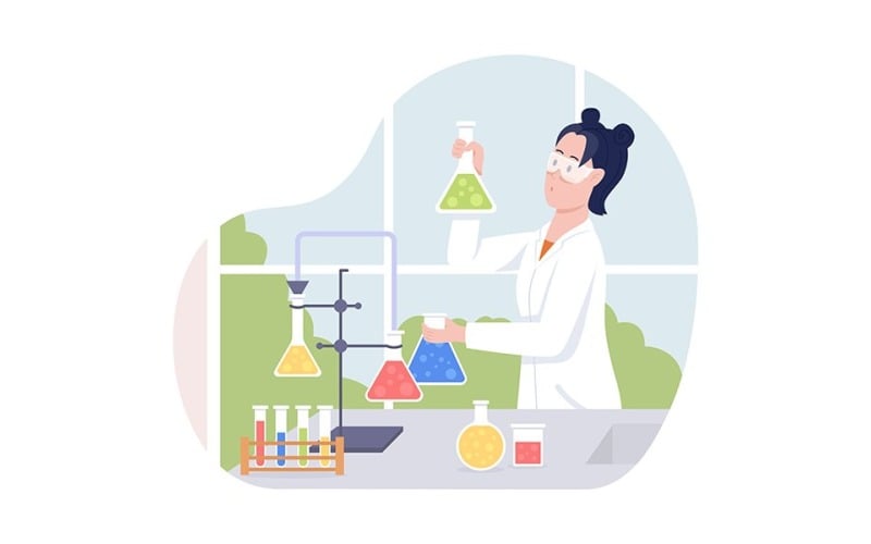 Female scientist vector isolated illustration Illustration