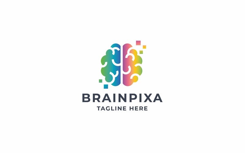 Nano Brain Pixel Logo Template