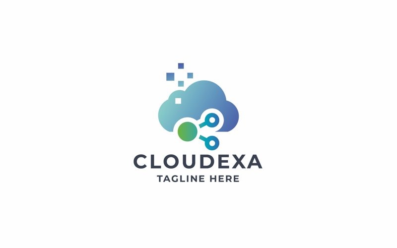 Professional Cloud Share Tech Logo Logo Template