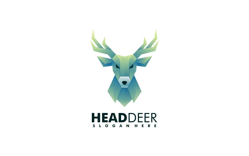 Vector Head Deer Gradient Logo Logo Template