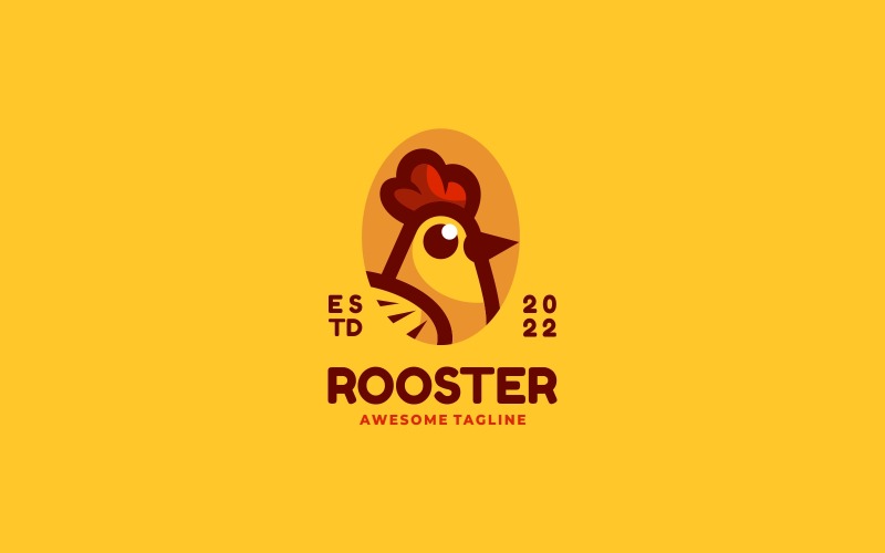 Vector Rooster Simple Mascot Logo Logo Template