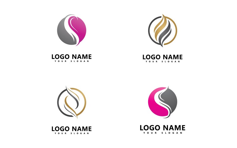 Woman Hair Salon Vector Logo Design Template V25 Logo Template