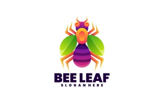 Bee Leaf Gradient Colorful Logo Style