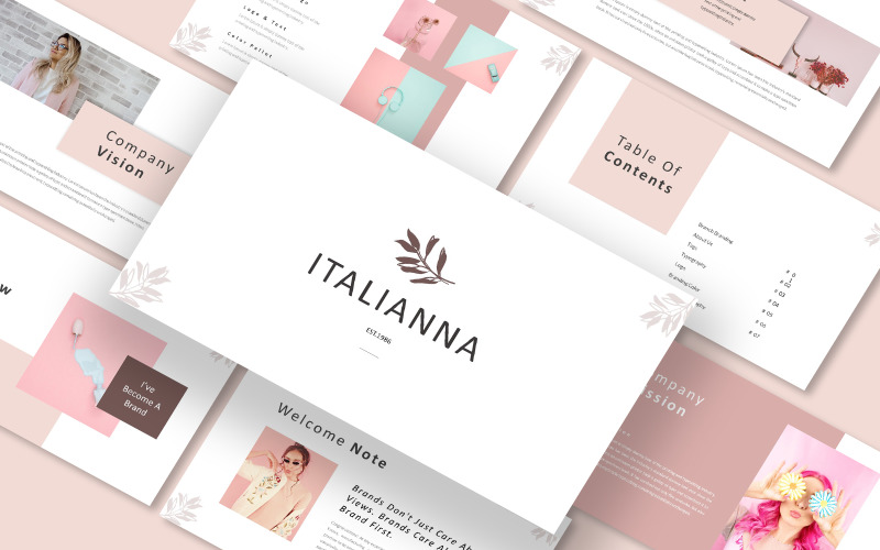 Italianna Brand Guidelines Powerpoint Template PowerPoint Template