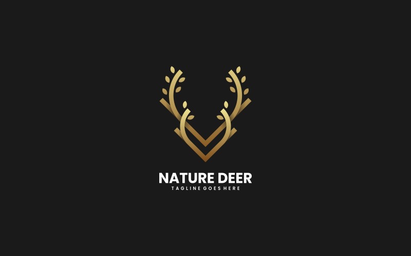 Nature Deer Luxury Line Logo Logo Template