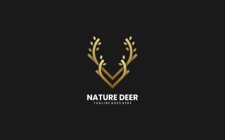 Nature Deer Luxury Line Logo