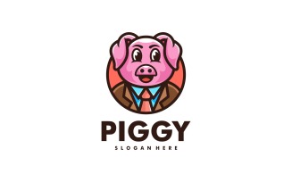 Piggy Mascot Cartoon Logo