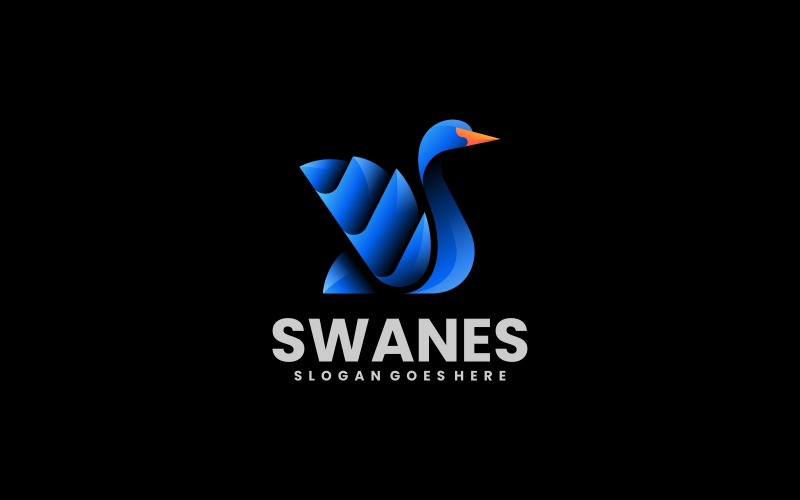 Vector Swan Gradient Logo 1 Logo Template