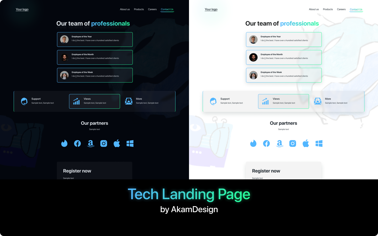 Tech Landing Page UI Elements (Figma Template)