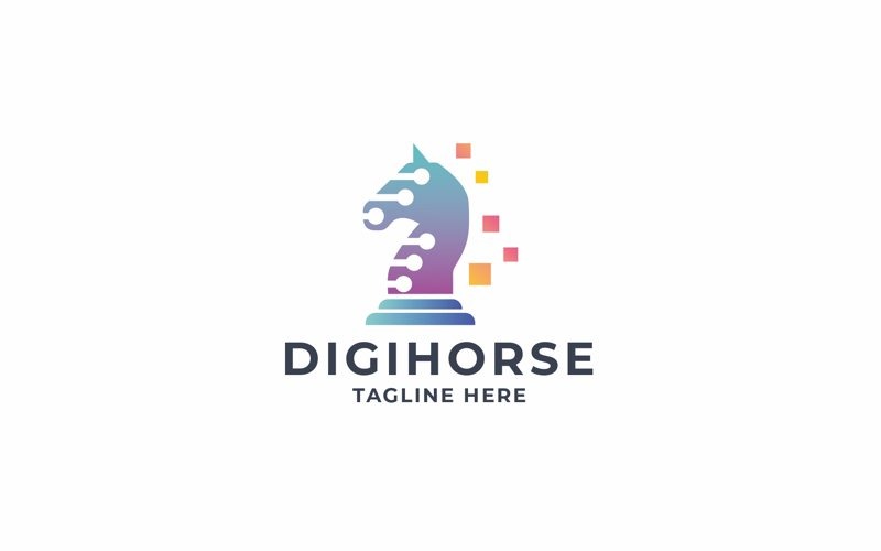 Professional Digital Horse Logo Logo Template
