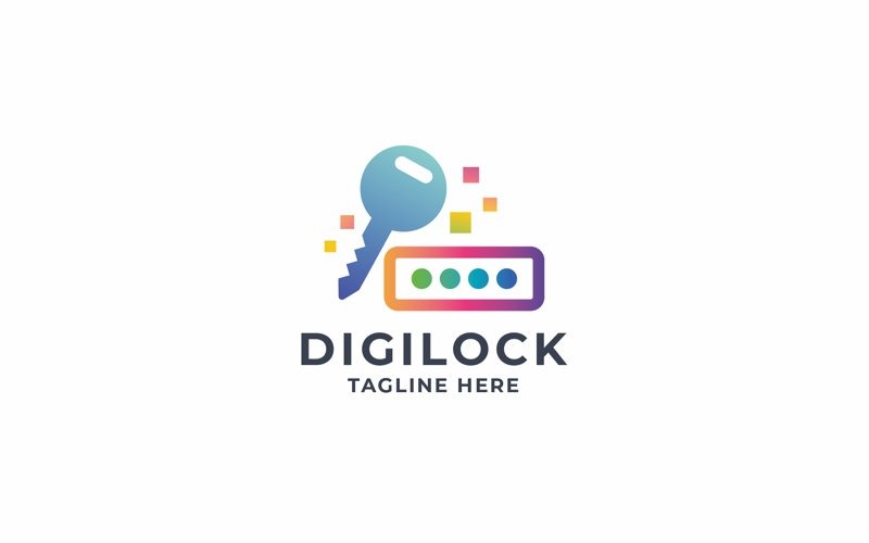 Professional Digital Lock Secure Logo Logo Template