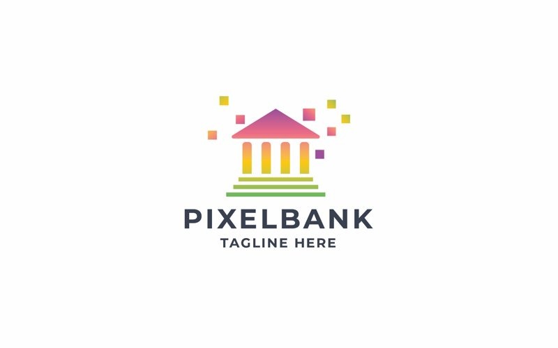 Professional Pixel Bank Logo Logo Template