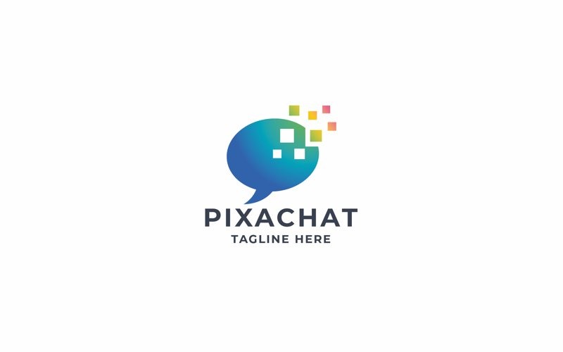 Professional Pixel Chat Logo Logo Template