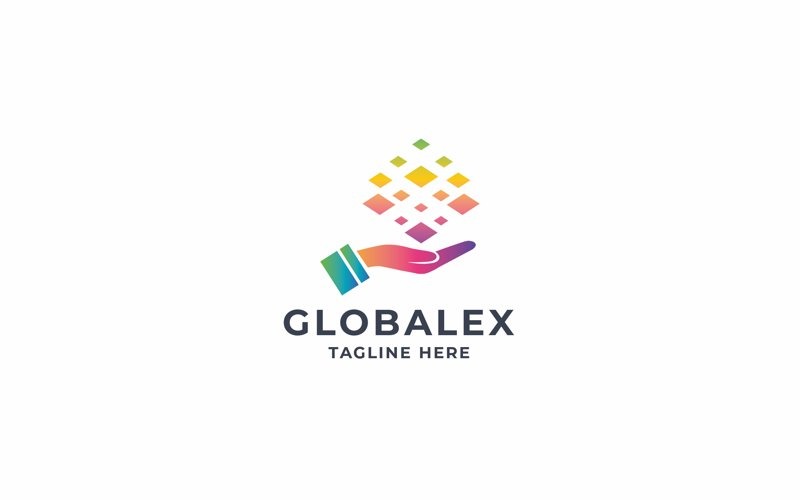 Professional Pixel Hand Logo Logo Template