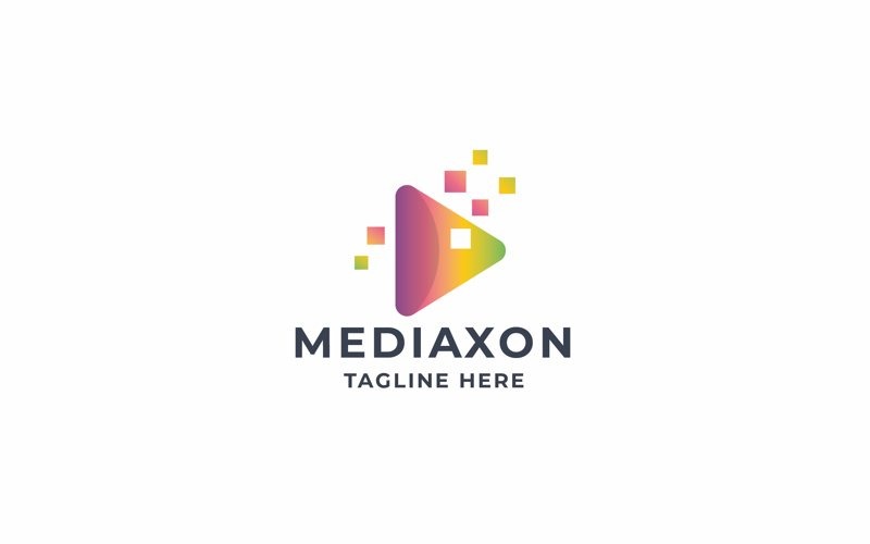Professional Pixel Media Play Logo Logo Template