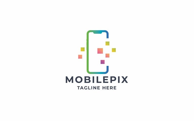 Professional Pixel Mobile Tech Logo Logo Template