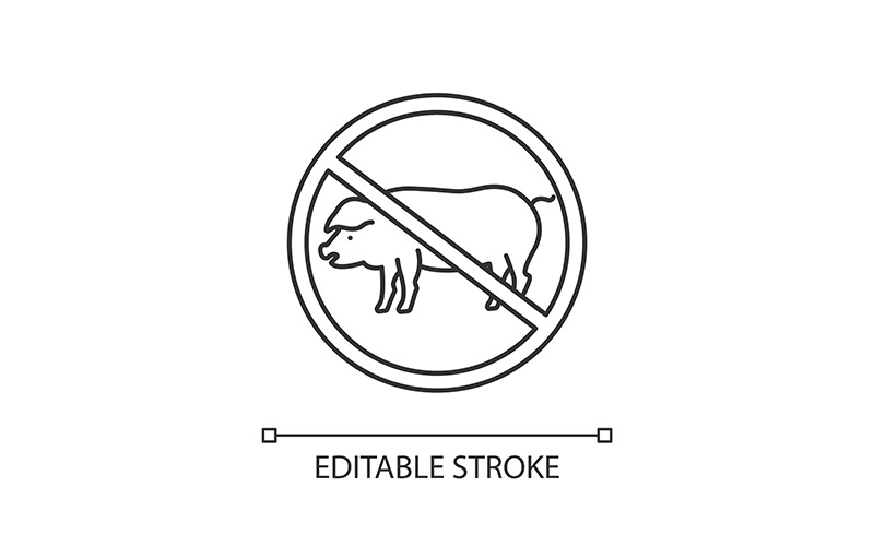 Abstain from meat consumption linear icon Icon Set