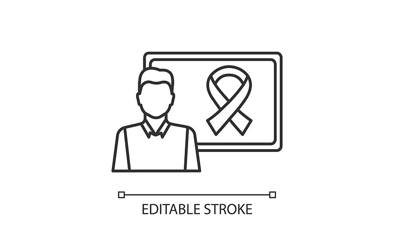 Cancer awareness linear icon Icon Set