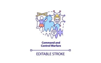 Command and control warfare concept icon