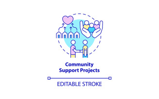 Community support projects concept icon