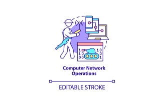 Computer network operations concept icon