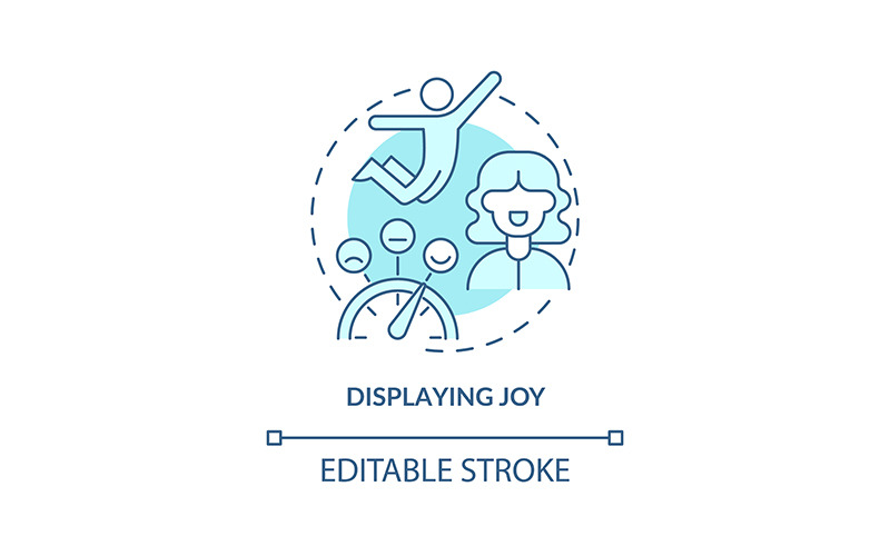 Displaying joy turquoise concept icon Icon Set