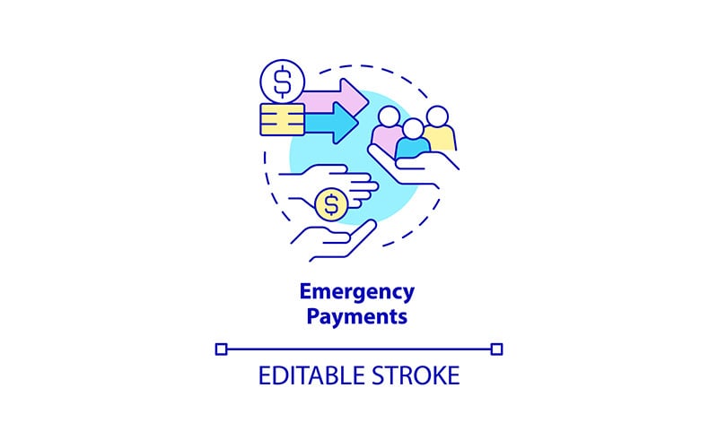 Emergency payments concept icon Icon Set