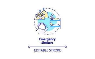 Emergency shelter concept icon