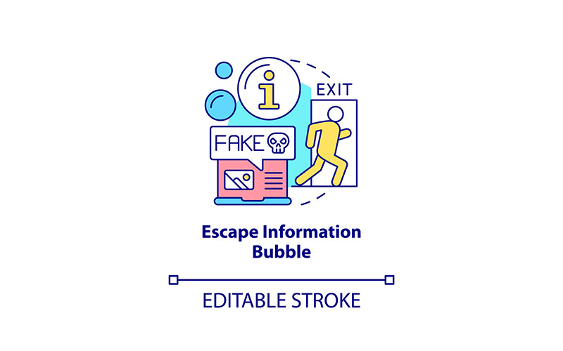 Escape information bubble concept icon Icon Set