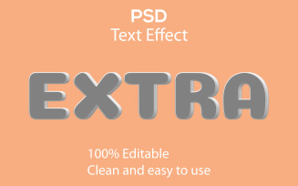 Extra | 3D Extra Editable Text Effect | Modern Extra Psd Text Effect