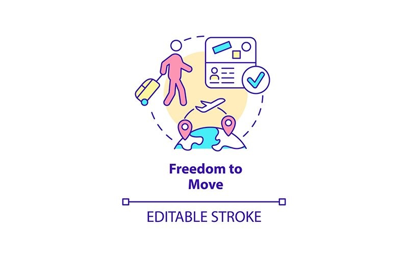 Freedom to move concept icon Icon Set