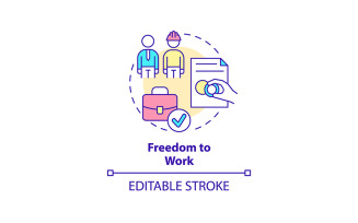 Freedom to work concept icon