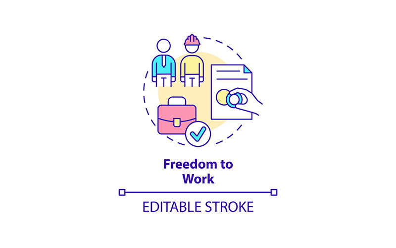 Freedom to work concept icon Icon Set
