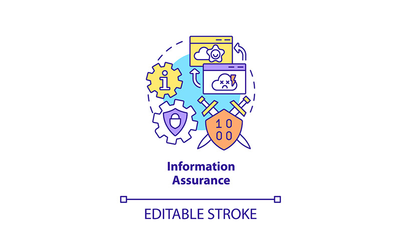 Information assurance concept icon Icon Set