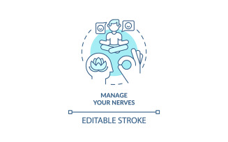 Manage your nerves turquoise concept icon