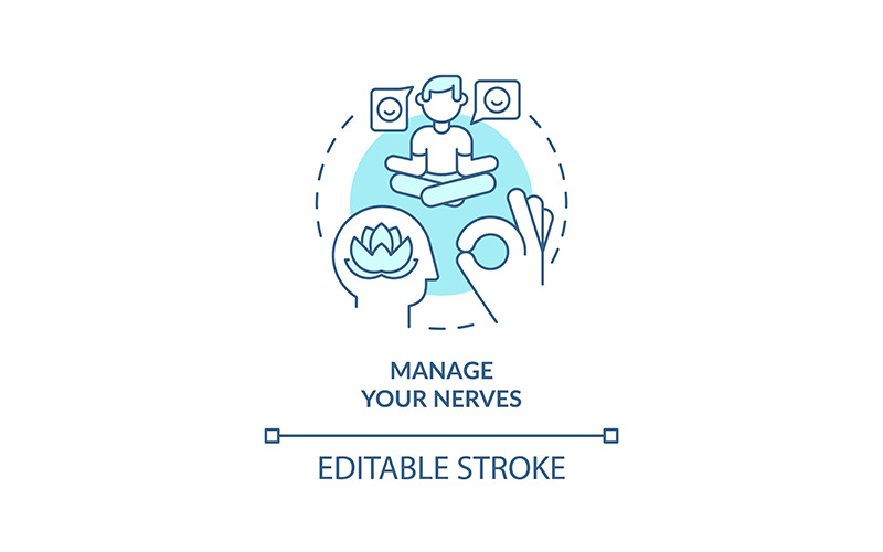 Manage your nerves turquoise concept icon Icon Set