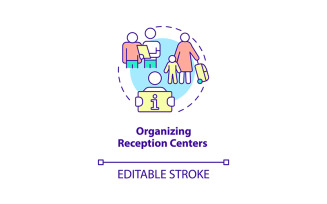 Organizing reception centers concept icon