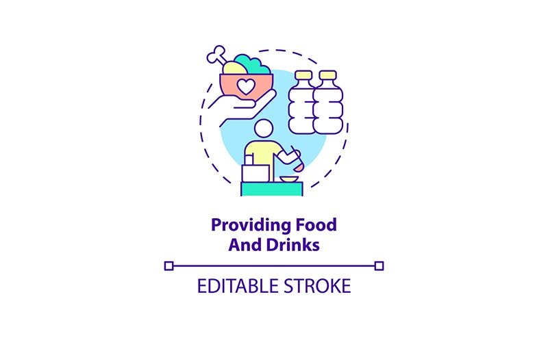 Providing food and drinks concept icon Icon Set
