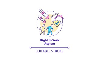 Right to seek asylum concept icon